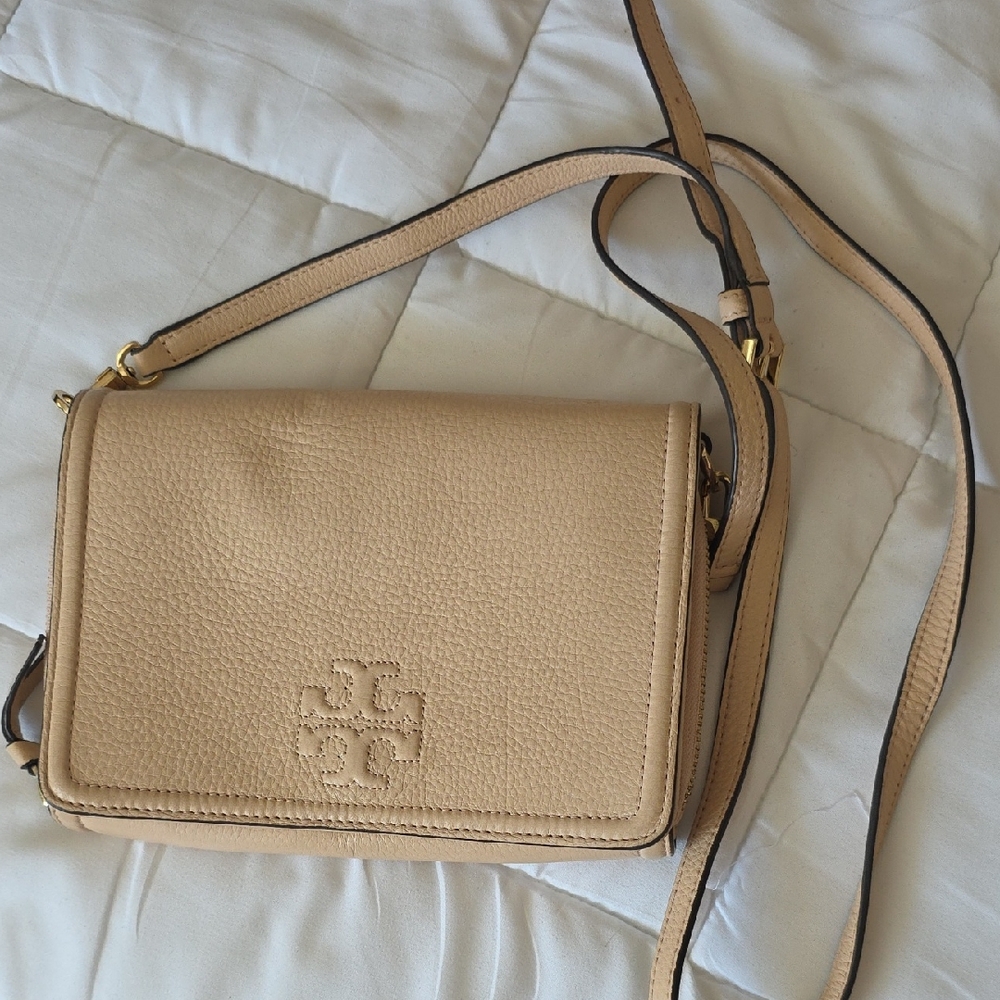 Tory Burch Light Pink Beige Crossbody Bag